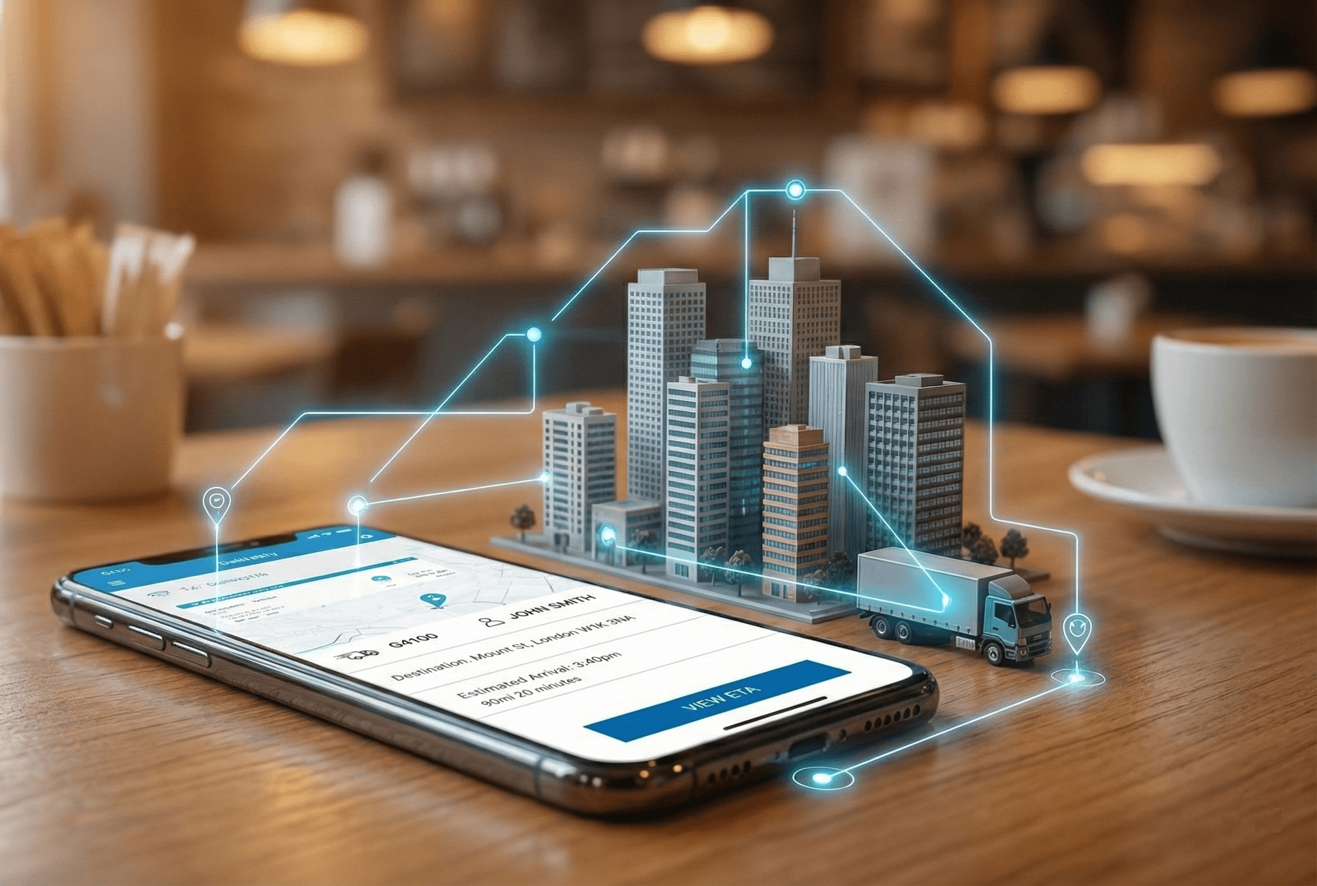 Delivery route on map